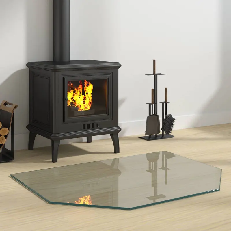 Placa de vidrio para chimenea Transparente 80 x 60 cm Cristal