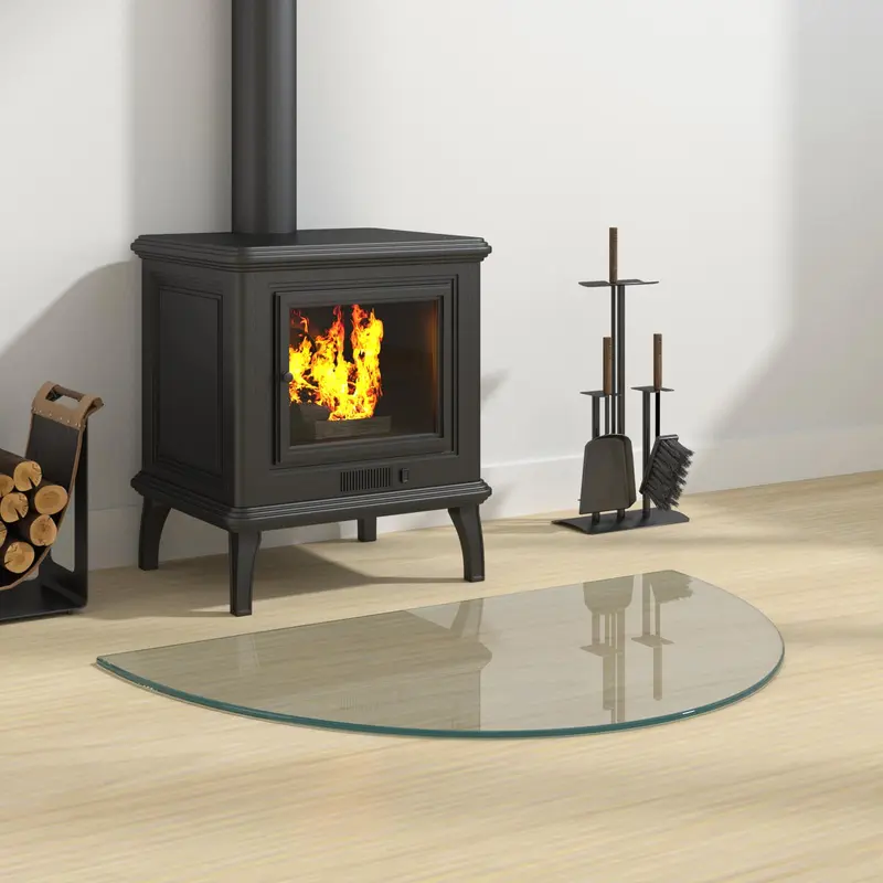 Placa de vidrio para chimenea Transparente 800 x 500 mm Cristal