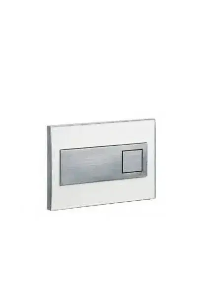 Placa Pulsadora Doble Descarga Square Cromo y Blanco - Unisan