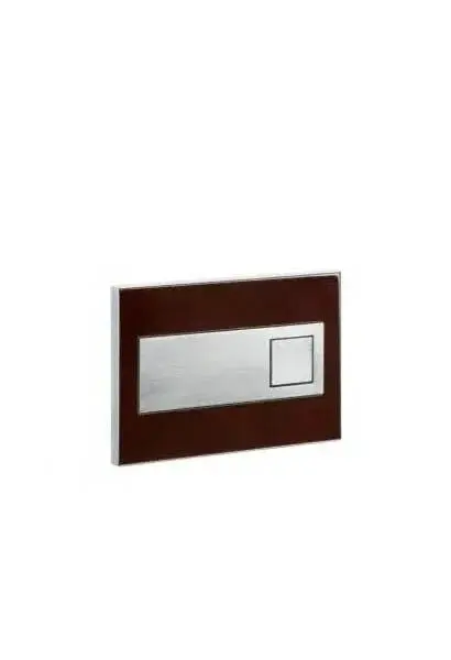 Placa Pulsadora Doble Descarga Square Unisan Cromo y Wengué