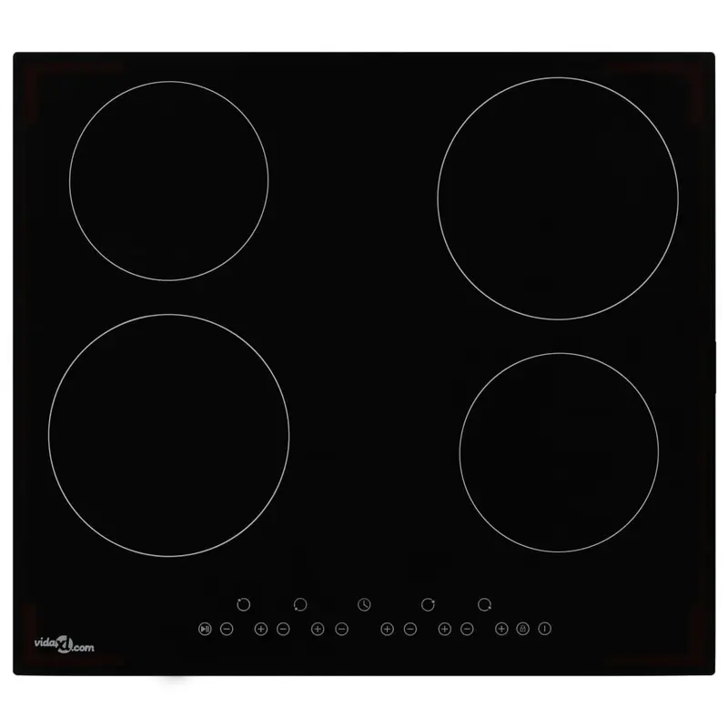 Placa vitrocerámica 4 quemadores control táctil 6000 W