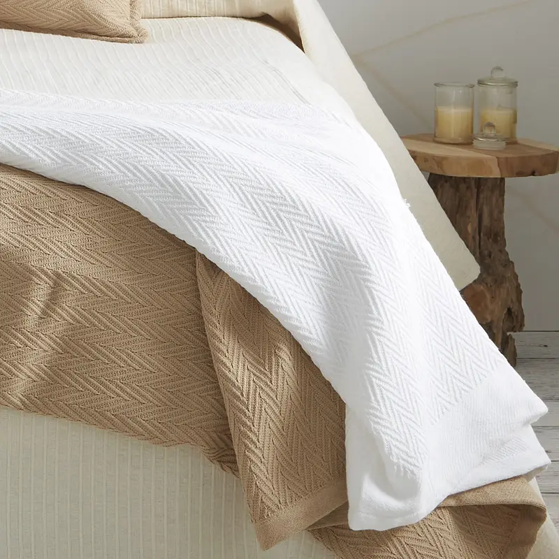 Plaid de algodón Maia blanco