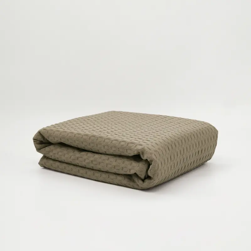 Plaid Waflle 100% algodón Wallnut 130x170 cm