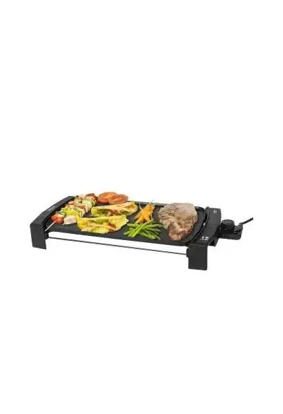 Plancha de asar eléctrica de 45x25 cm con temperatura ajustable y revestimiento antiadherente black&water 2150 de Cecotec