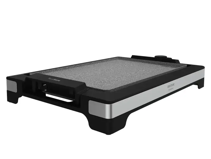Plancha Eléctrica 2000W Inoxidable con Placa RockStone y Termostato Ajustable de Cecotec
