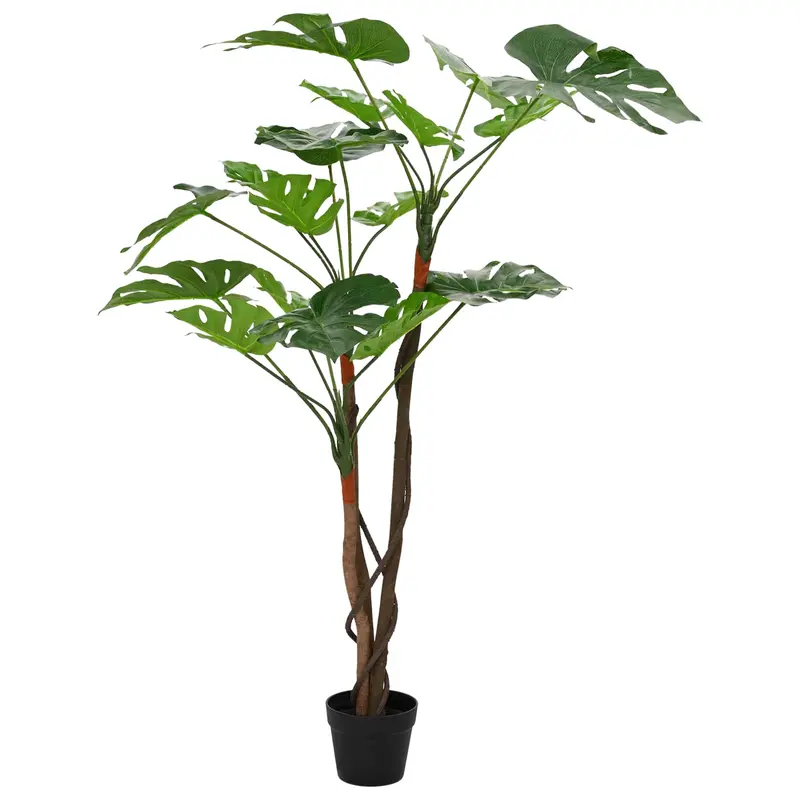 Planta Artificial Monstera Verde 70 x 16 x 130 cm Tela y madera