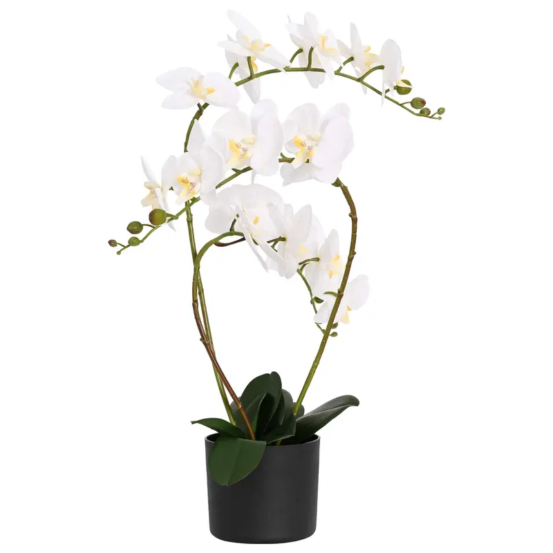 Planta de Orquídea Artificial con Maceta Blanco 45 x 15 x 65 cm