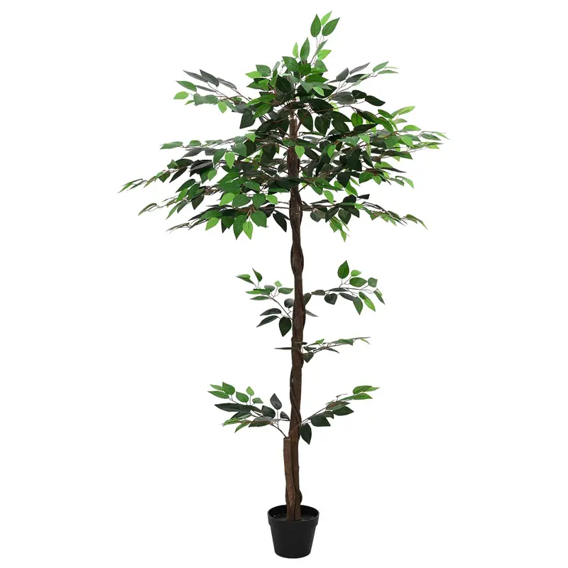 Planta Ficus Artificial Verde 85 x 18 x 160 cm Tela y madera