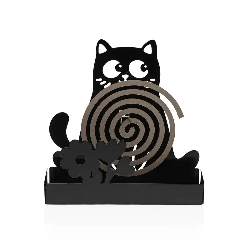 PORTA ESPIRAL ANTIMOSQUITOS GATO MISU NEGRO