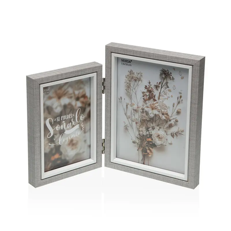 PORTAFOTO DE MADERA MAGY DOBLE 10x15 + 13x18