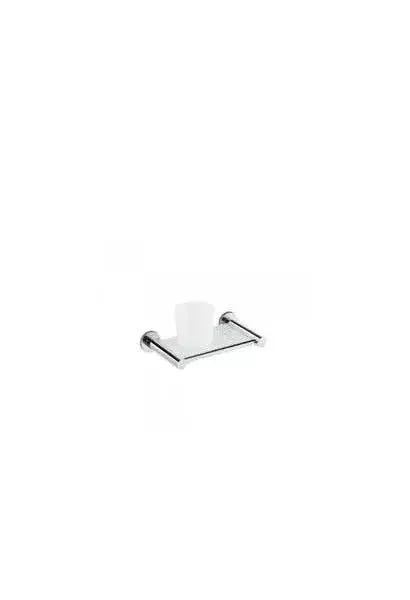 Portavaso y Portacepillos de Pared Latón Cromado Prestige Unisan