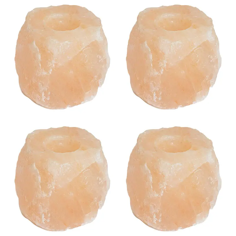 Portavelas de piedra sal Rosa Sal de Roca