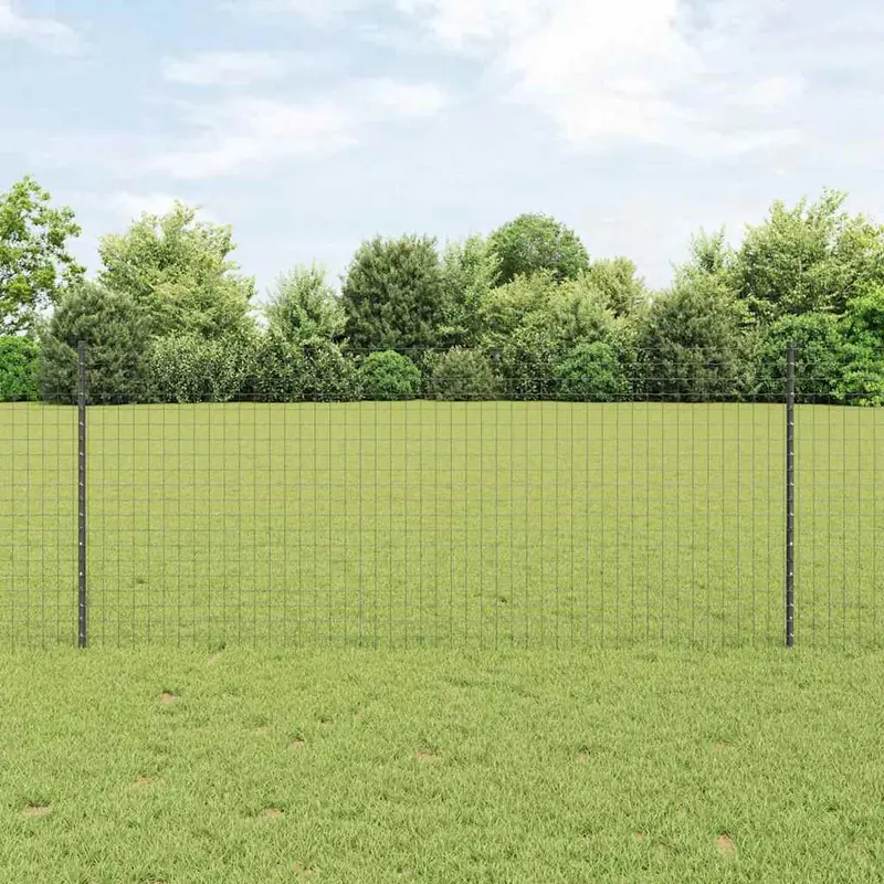 Poste de Valla 11 pcs Gris 100 cm Acero