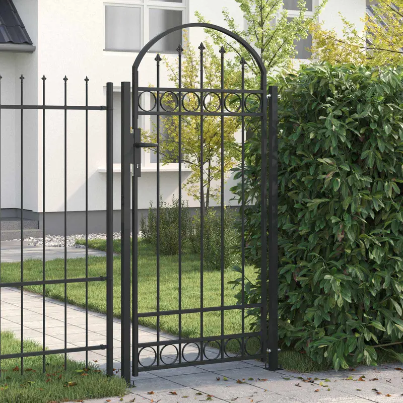 Poste de Valla ASSEN 200 x 88 x 14 cm Acero Gris Con cerradura