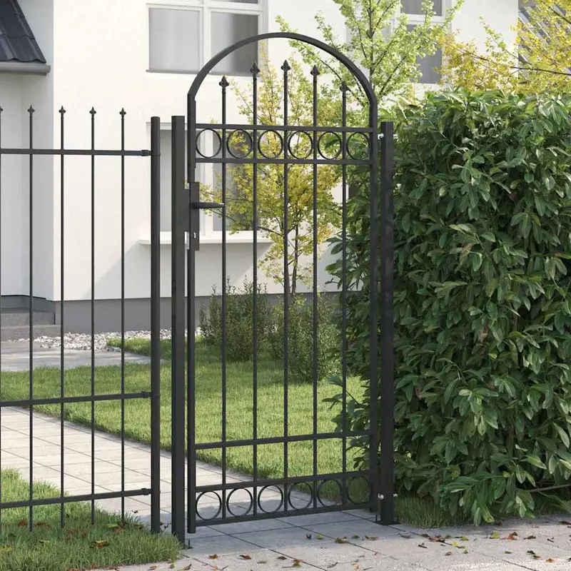 Poste de Valla ASSEN 200 x 88 x 14 cm Acero Gris Con cerradura