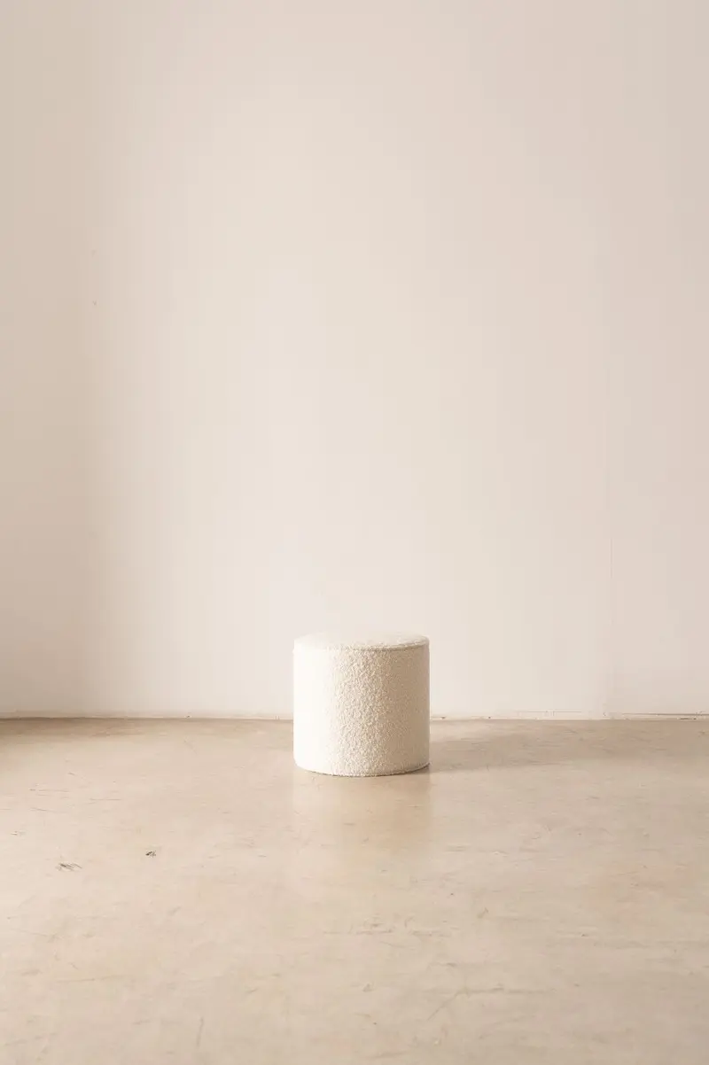 Pouf Rizo Bouclé Blanco