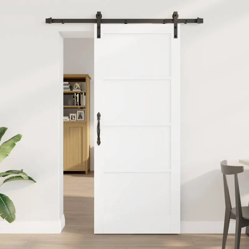Puerta Corredera Blanco 83 x 202 cm Madera de Pino Maciza