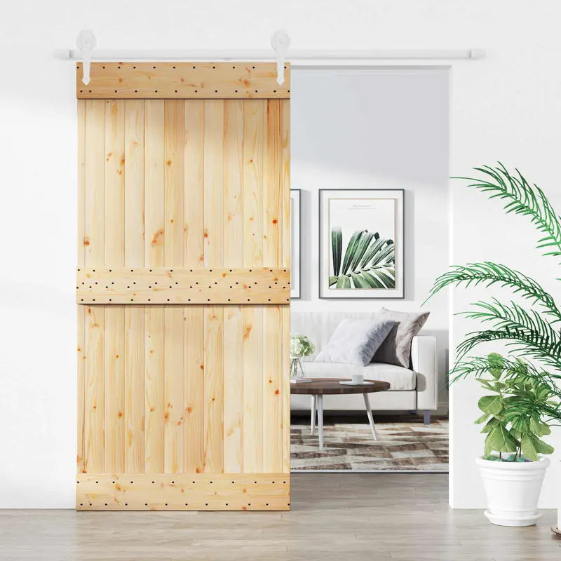 Puerta Corredera Natural y Blanco 100 x 210 cm