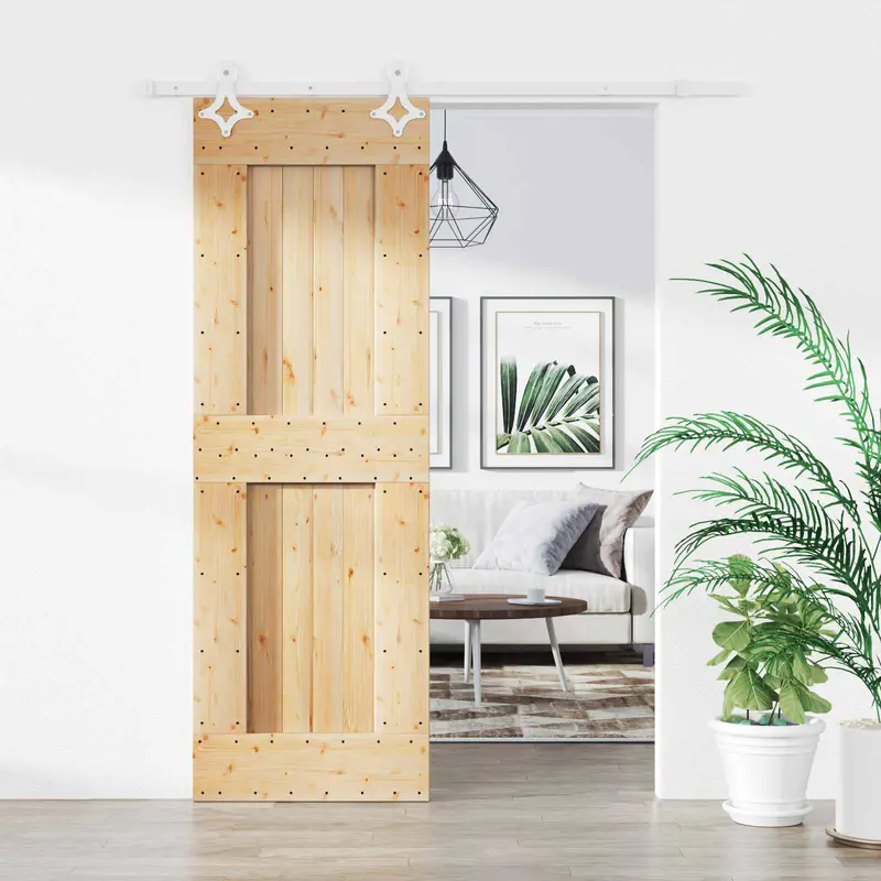Puerta Corredera Natural y Blanco 70 x 210 cm