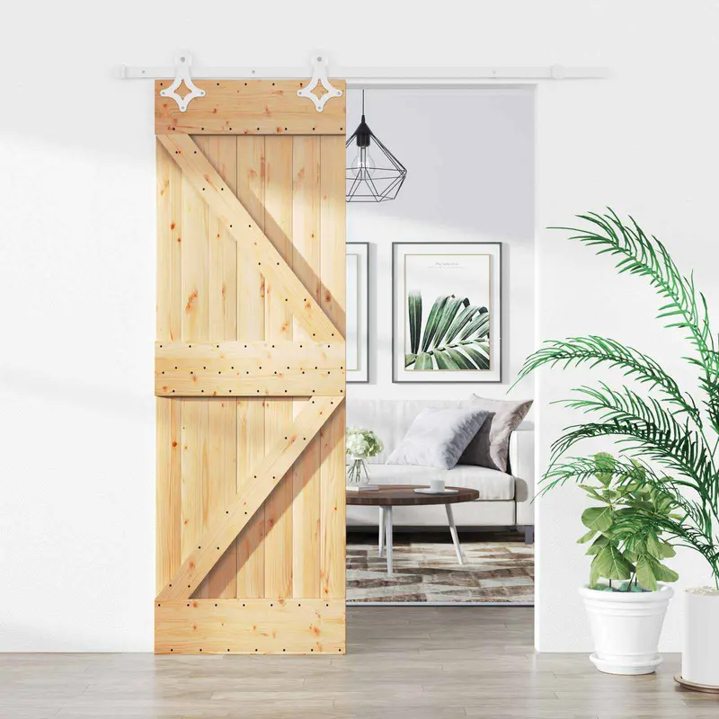 Puerta Corredera Natural y Blanco 70 x 210 cm