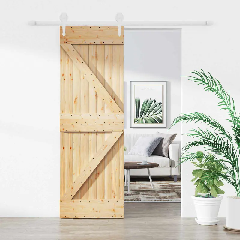 Puerta Corredera Natural y Blanco 70 x 210 cm