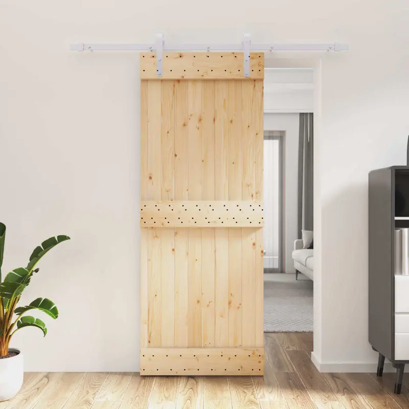 Puerta Corredera Natural y Blanco 80 x 210 cm