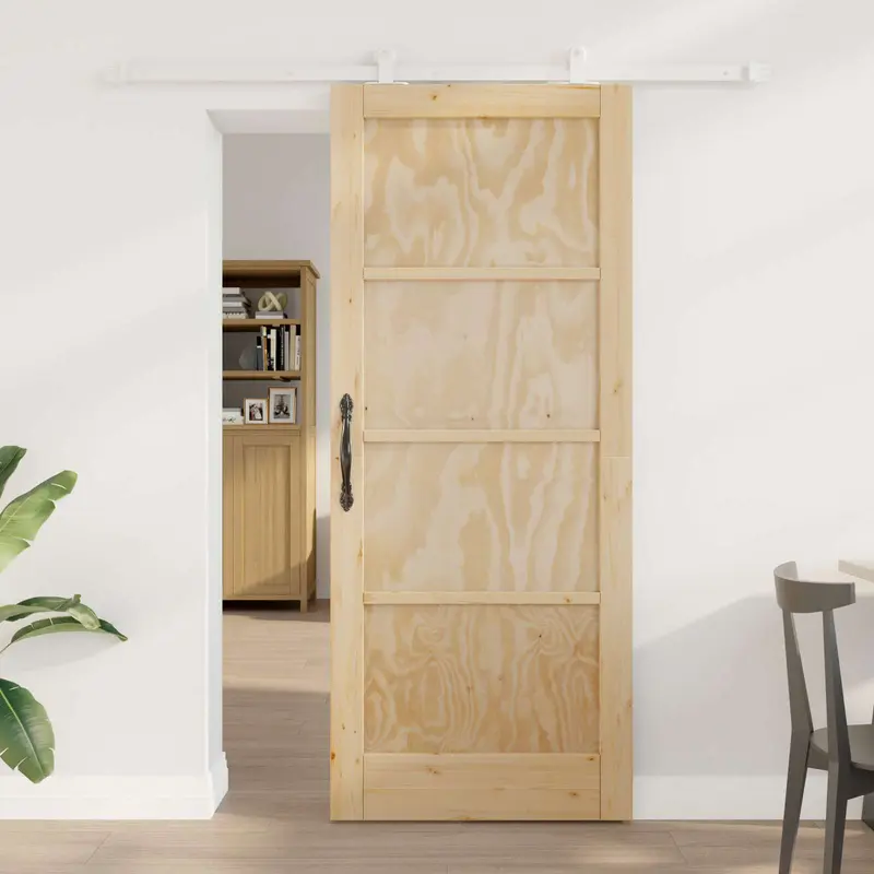 Puerta Corredera Natural y Blanco 83 x 202 cm