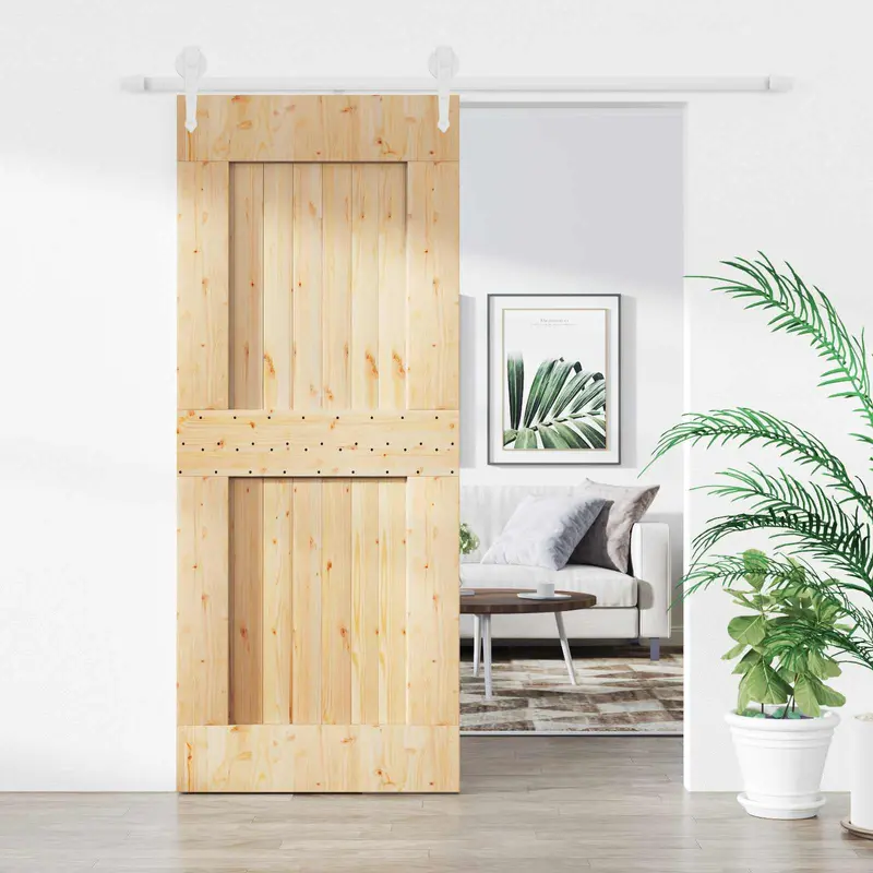 Puerta Corredera Natural y Blanco 85 x 210 cm