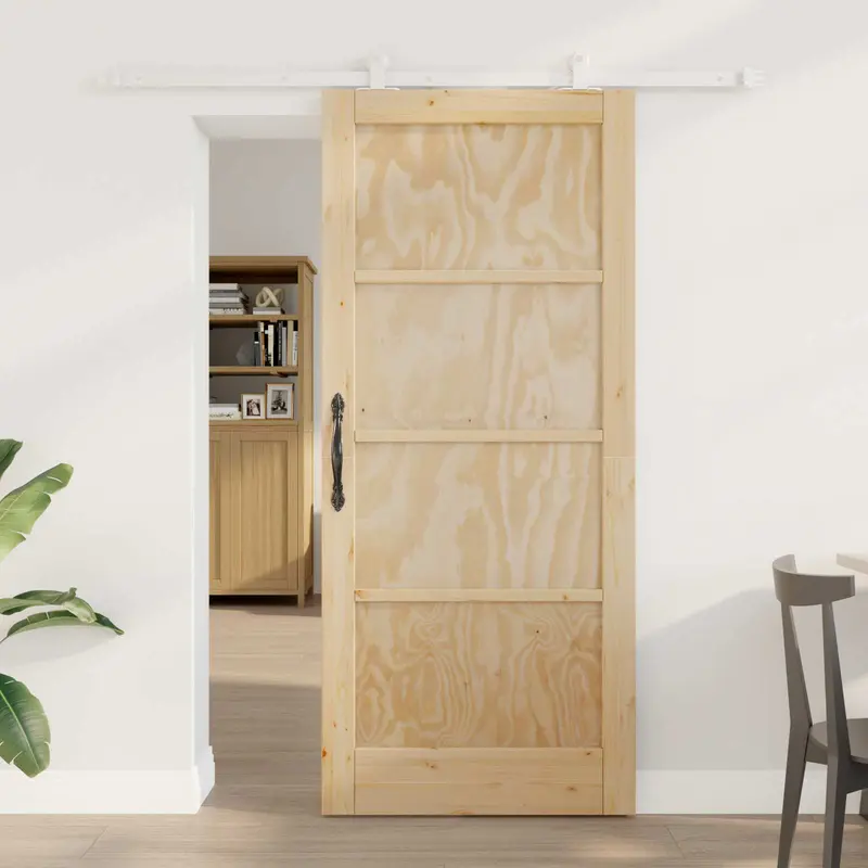 Puerta Corredera Natural y Blanco 86 x 198,5 cm