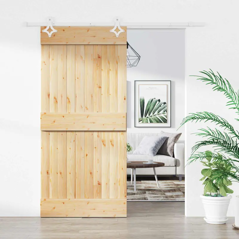 Puerta Corredera Natural y Blanco 90 x 210 cm