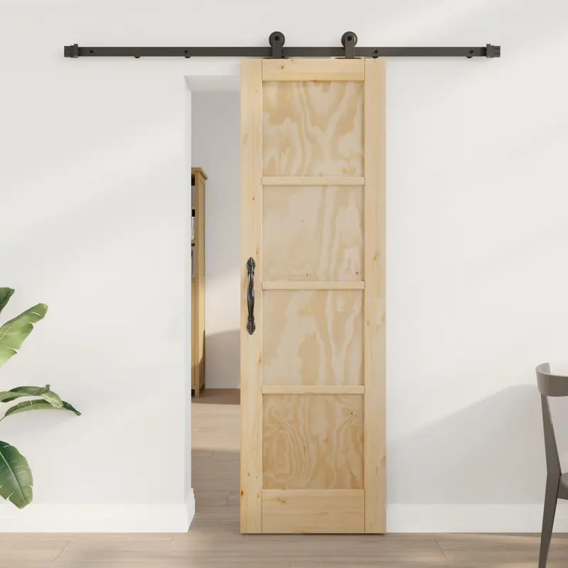 Puerta Corredera Natural y negro 61 x 198,5 cm