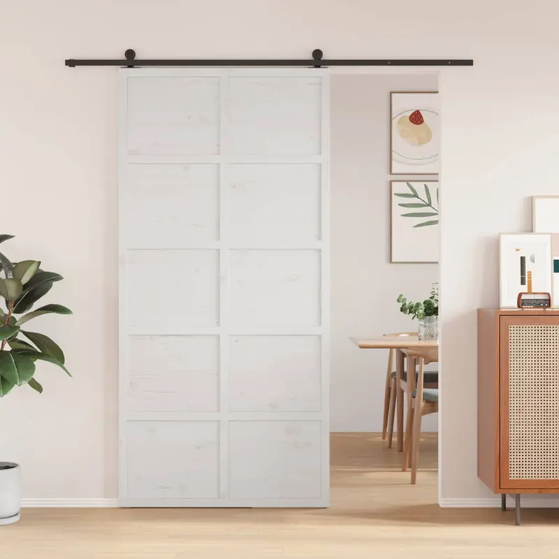 Puerta Corrediza 100 x 208 cm Madera de Pino Maciza