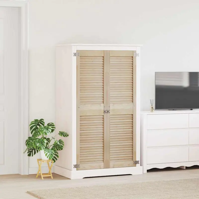 Puerta de Armario 2 pcs Natural 140,5 x 2,1 x 39,5 cm