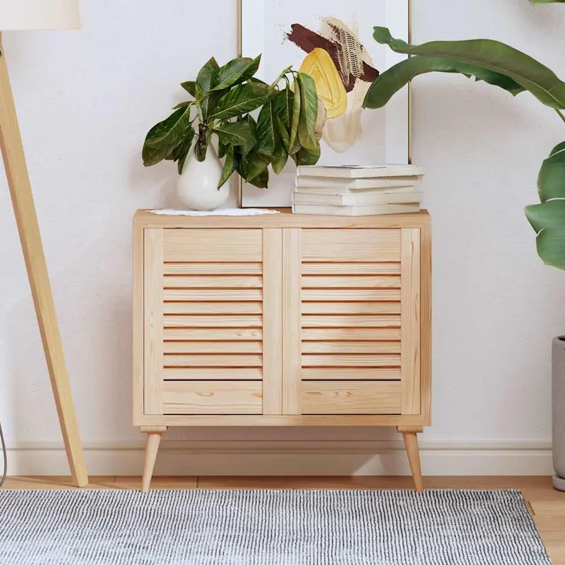 Puerta de armario de lamas 2 uds 39,5x29,5 cm madera de pino