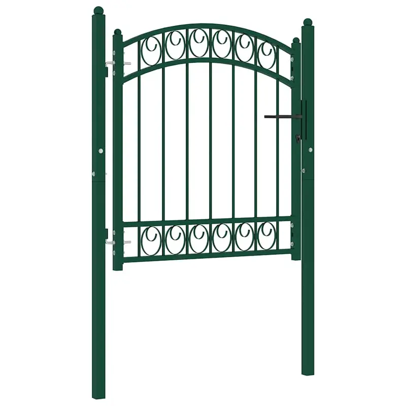 Puerta de cerca con cerradura Verde 100 x 175 cm