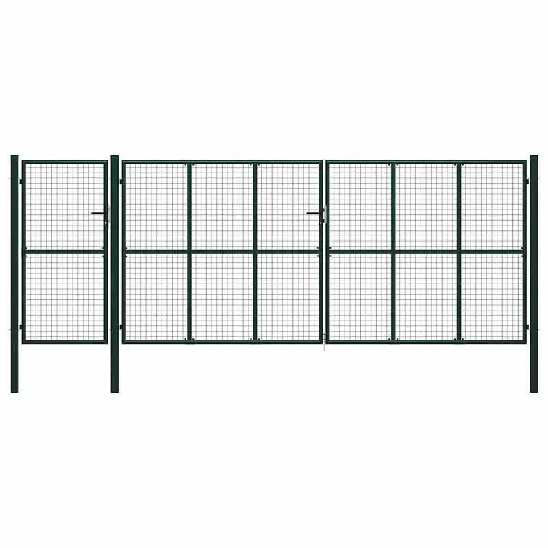 Puerta de cerca con cerradura Verde 175 cm Acero