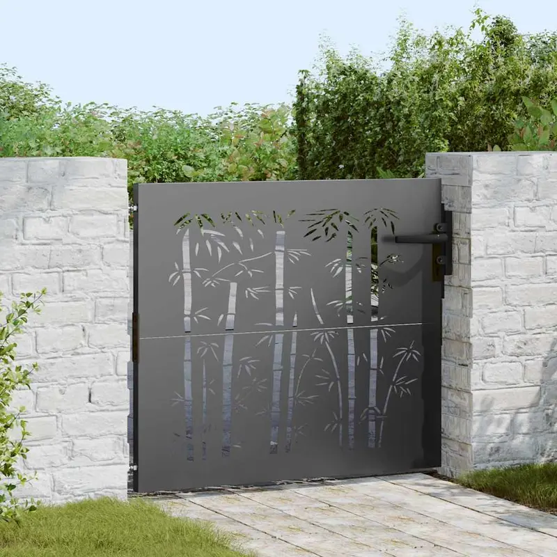 Puerta de jardín 85 x 100 cm Acero con recubrimiento en polvo