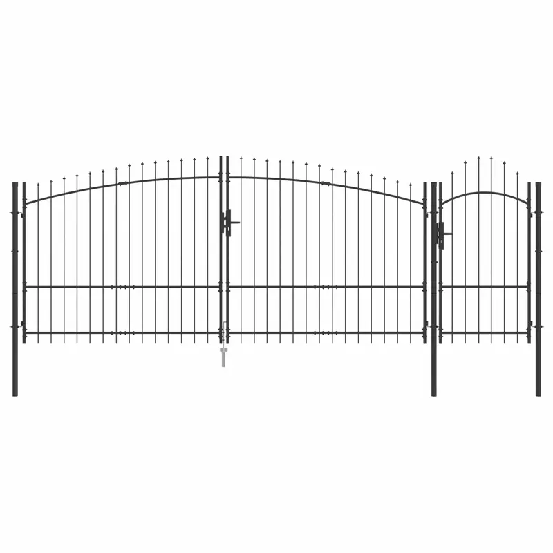 Puerta de jardín con cerradura Woerden Gris 100 x 400 cm Acero