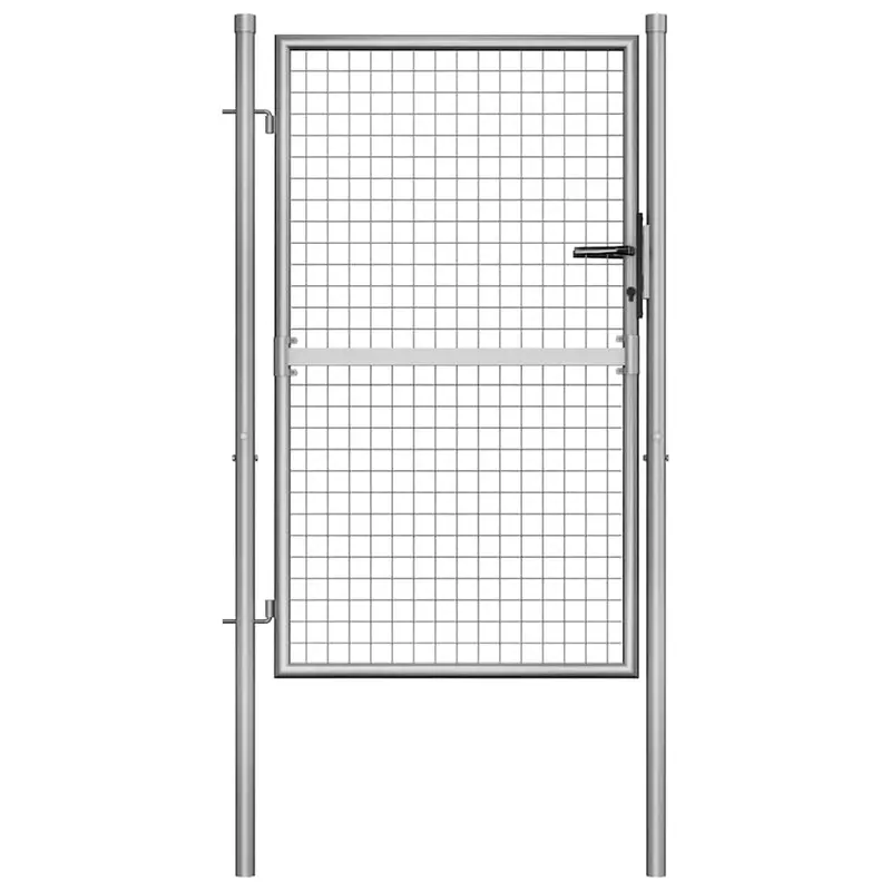Puerta de jardín de acero galvanizado 100 x 125 cm color plata