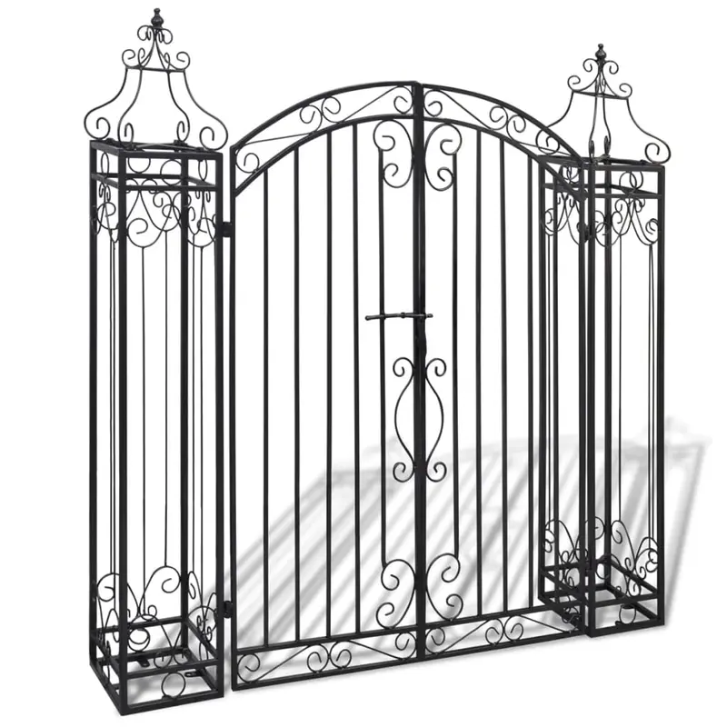Puerta de jardín decorativa de hierro forjado 122x20,5x134 cm