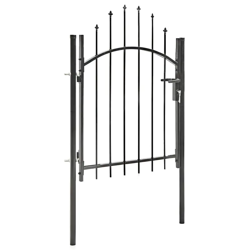 Puerta de jardín Woerden acero 1x1 m negro