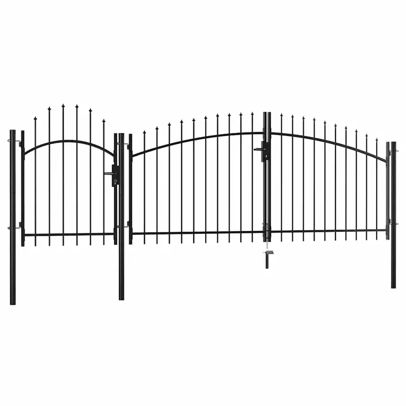 Puerta de jardín Woerden acero 1x4 m negro