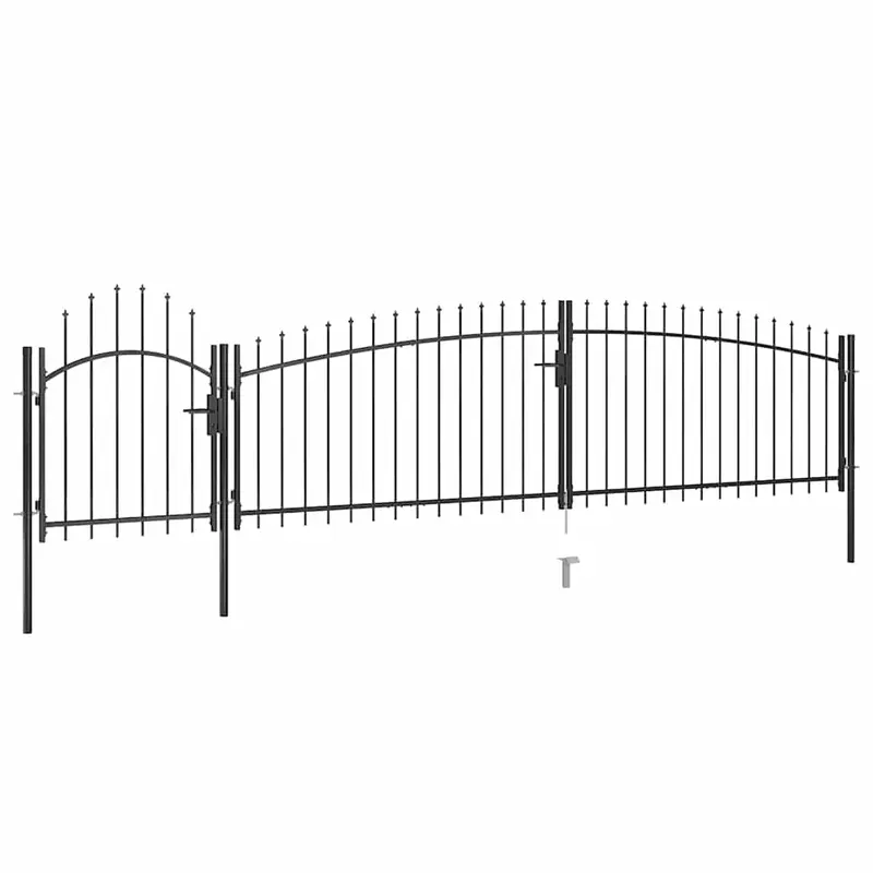 Puerta de jardín Woerden con punta de lanza, 5 x 1 m, negro