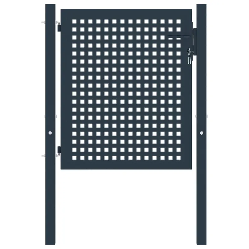 Puerta de valla de acero antracita 102x75 cm