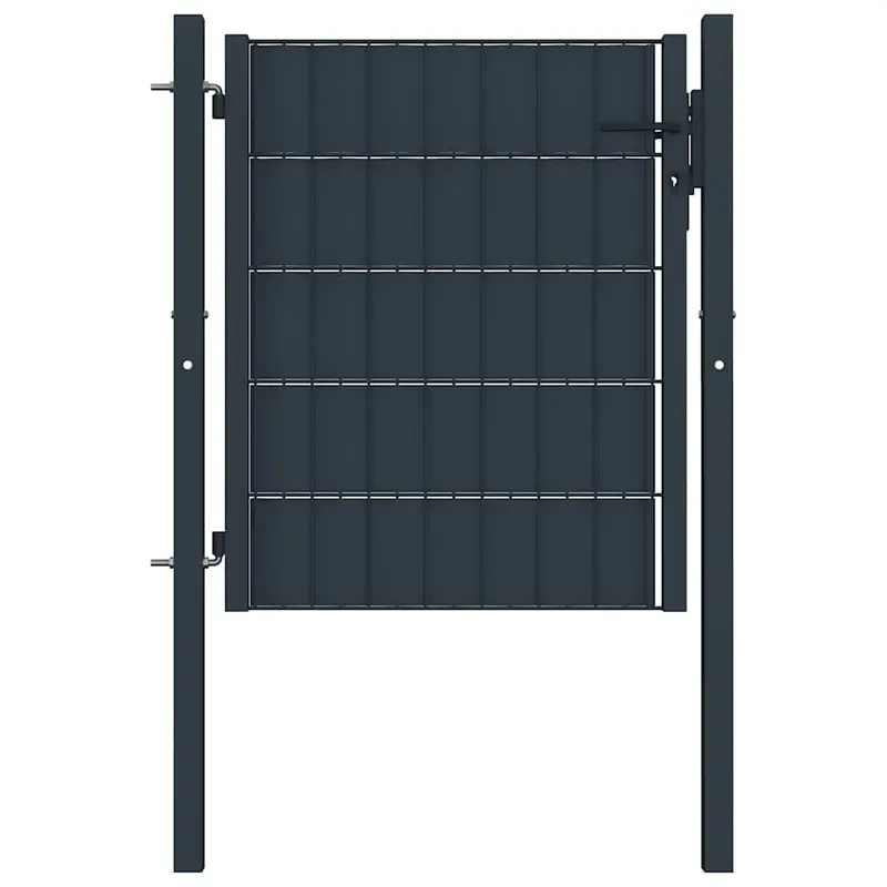 Puerta de valla de PVC y acero 100 x 100 cm antracita