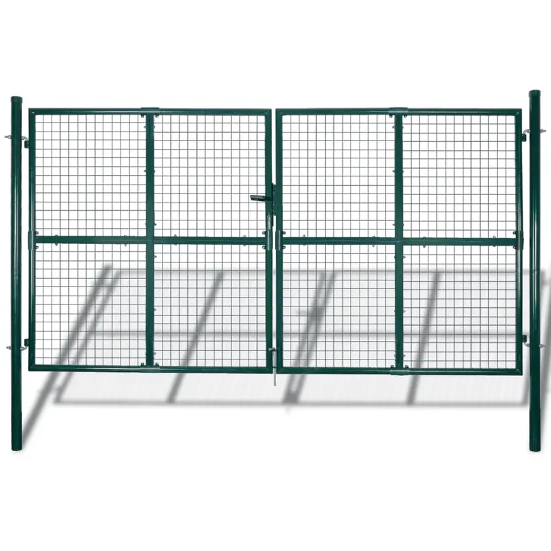 Puerta doble para valla de 300x150 cm acero con recubrimiento en polvo