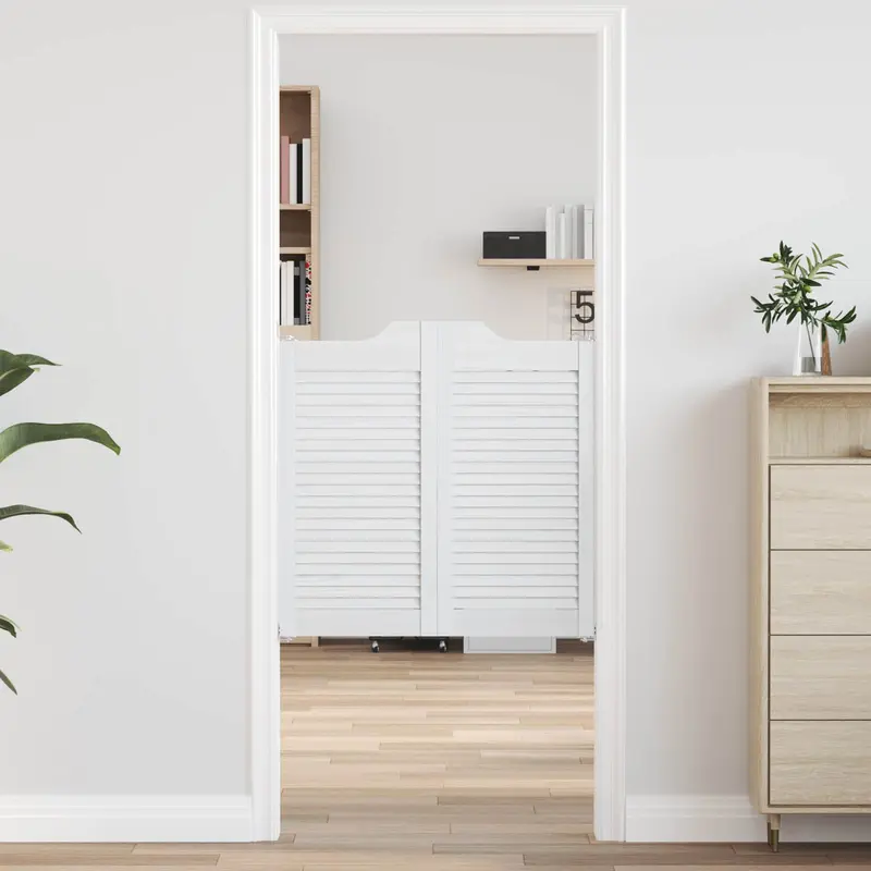 Puertas batientes 2 pcs Blanco Madera de Pino Maciza