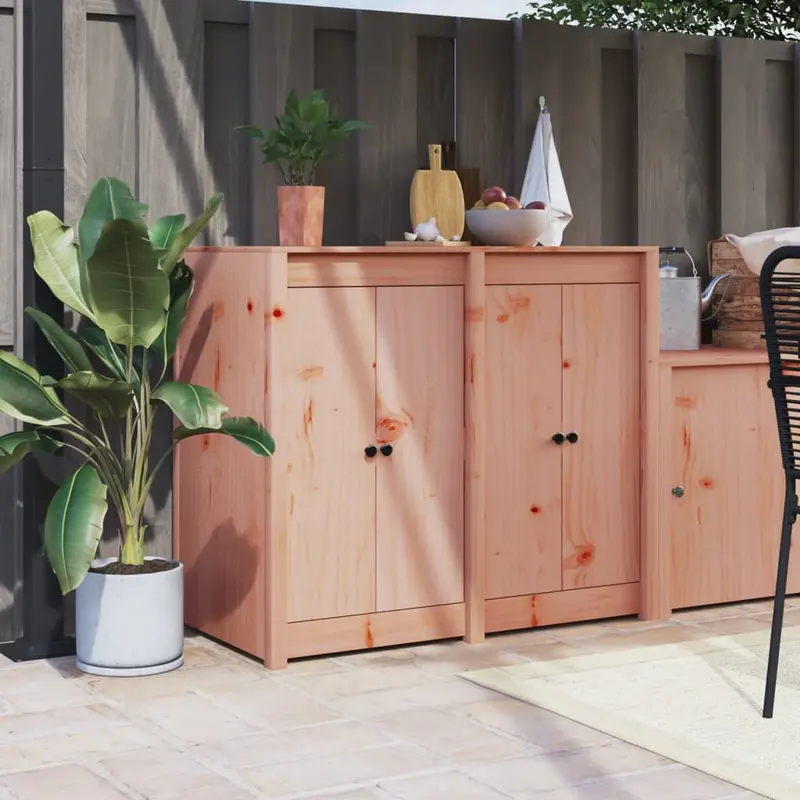 Puertas cocina exterior MEPPEL 2 uds madera maciza Douglas 50x9x82 cm