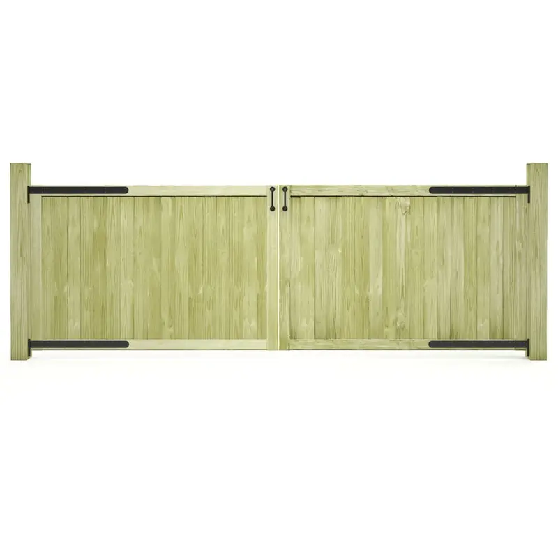 Puertas de valla madera 2 uds de pino impregnada 300x100 cm