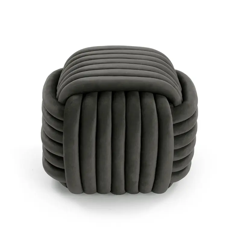 PUF CUADRADO GRIS OSCURO KNOT